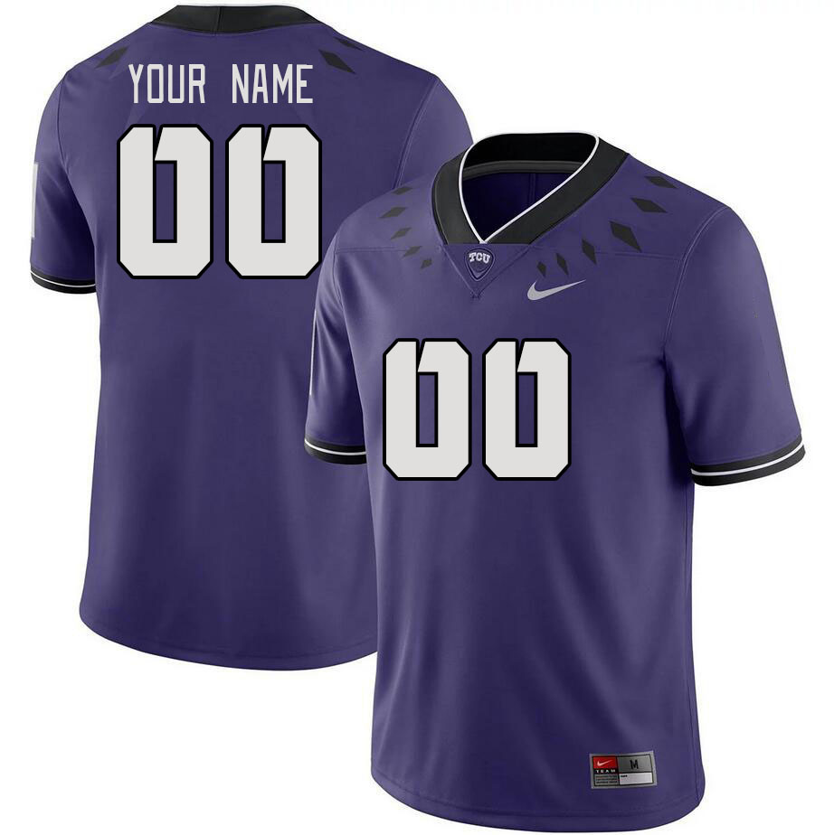 Custom TCU Horned Frogs Name And Number College Football Jersey Stitched-Purple - Click Image to Close